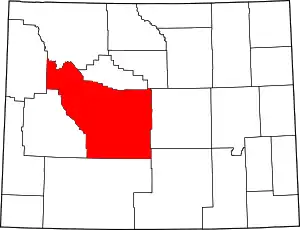 State map highlighting Fremont County