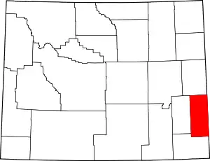 State map highlighting Goshen County