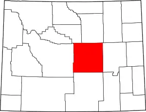 State map highlighting Natrona County