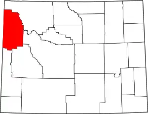State map highlighting Teton County