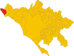 Location in the Metropolitan City of Rome