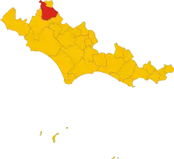 location of Cori in the Province of Latina