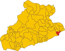 Map of the municipality (comune) of Diano Marina (province of Imperia, region Liguria, Italy)