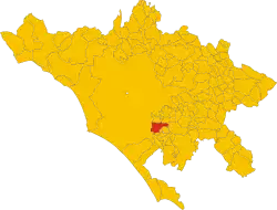 Location of Marino in the Metropolitan City of Rome