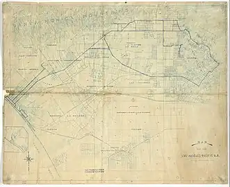 Los Angeles-Pacific R.R. featuring the "Inglewood Division…steam line bought of Southern California Ry. Co. (map c. 1900)