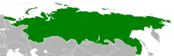 Map of territory claimed by the Provisional Siberian Government in green