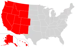 This map reflects the Western United States as defined by the Census Bureau. This region is divided into Mountain and Pacific areas.