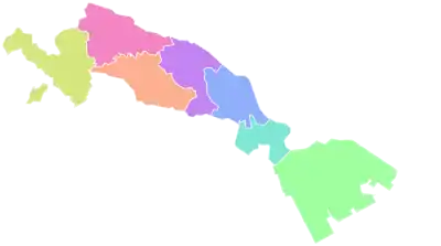 Map of the wards in Kawasaki.