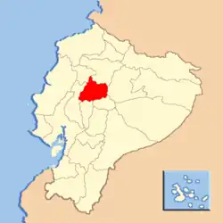 Location of Cotopaxi Province in Ecuador.