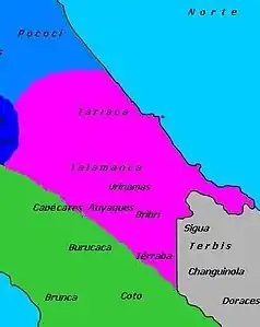 Location of Cacicazgo of Talamanca