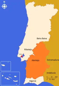 Location of Alentejo