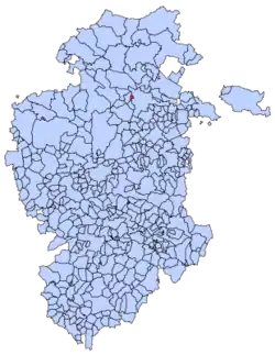 Municipal location of Cantabrana in Burgos province