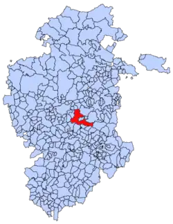 Municipal location of Ibeas de Juarros in Burgos province