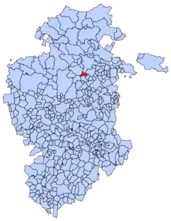 Municipal location of Llano de Bureba in Burgos province