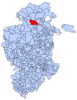 Municipal location of the Merindad de Valdivielso in Burgos province