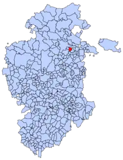 Municipal location of Quintanaélez in Burgos province