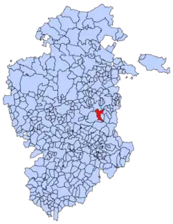 Municipal location of Rábanos in Burgos province