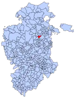 Municipal location of Salinillas de Bureba in Burgos province