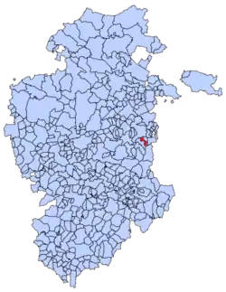 Municipal location of San Vicente del Valle in Burgos province