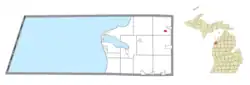 Location within Benzie County