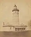 The first Macquarie Lighthouse, built 1816–18; photograph taken in the 1870s; from the 'Papers of James Barnet'