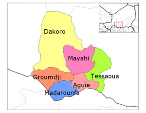 Aguie Department location in the region