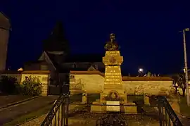 The monument to the dead and church of Marchais