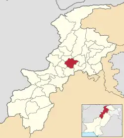 Location of Marfan District in the province of Khyber Pakhtunkhwa