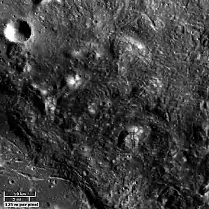 Dome-shaped hills at the southern edge of Mare Orientale Basin, possibly formed by lava flows.