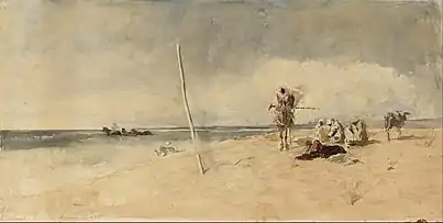 African Beach, watercolor, c. 1867