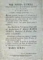 Decree with which Marie Louise Italianized her name as Maria Luigia