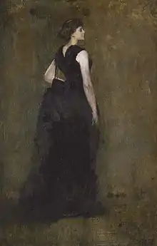 Woman in Black: Portrait of Maria Oakey Dewing, oil on panel, 1887