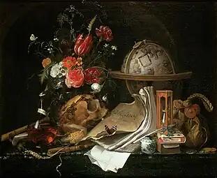 Vanitas Still Life; by Maria van Oosterwijck; 1668; oil on canvas; 73 x 88.5 cm; Kunsthistorisches Museum