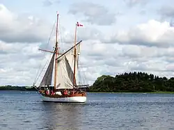 A sailboat in Mariager Fjord