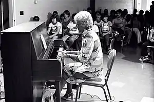 McPartland playing at St. Joseph's Villa near Rochester, New York, in 1975