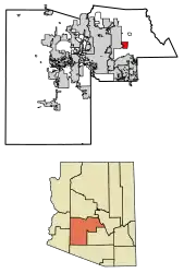 Location of Fountain Hills in Maricopa County, Arizona