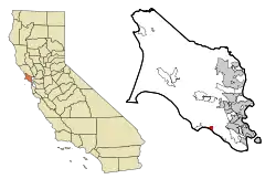 Location in Marin County and the state of California