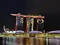 Marina Bay Sands and ArtScience Museum lit up with messages of hope