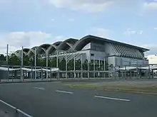 Outdoor view of the Marine Messe Fukuoka stadium in Fukuoka city