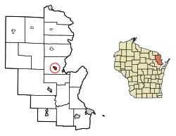 Location of Wausaukee in Marinette County, Wisconsin.