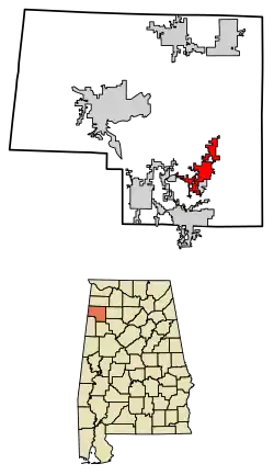 Location in Marion County, Alabama
