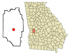 Location in Marion County and the state of Georgia