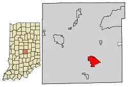 Location of Beech Grove in Marion County, Indiana.