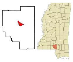 Location of Columbia, Mississippi