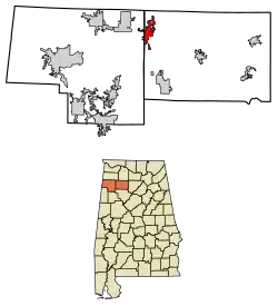 Location in Marion County and Winston County, Alabama.