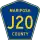 County Road J20 marker