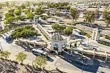 Escondido city buses entering and departing the Escondido Transit Center.