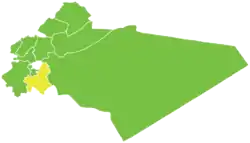 Map of Markaz Rif Dimashq District within Rif Dimashq Governorate