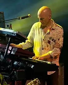 Mark Kelly onstage with Marillion at their 2009 weekend festival in Montreal, Quebec, Canada.