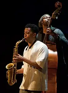 Cook performing with the Marquis Hill Blacktet in Amsterdam, 2019